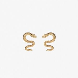 Ana Luisa Gold Snake Boa Earrings NEW